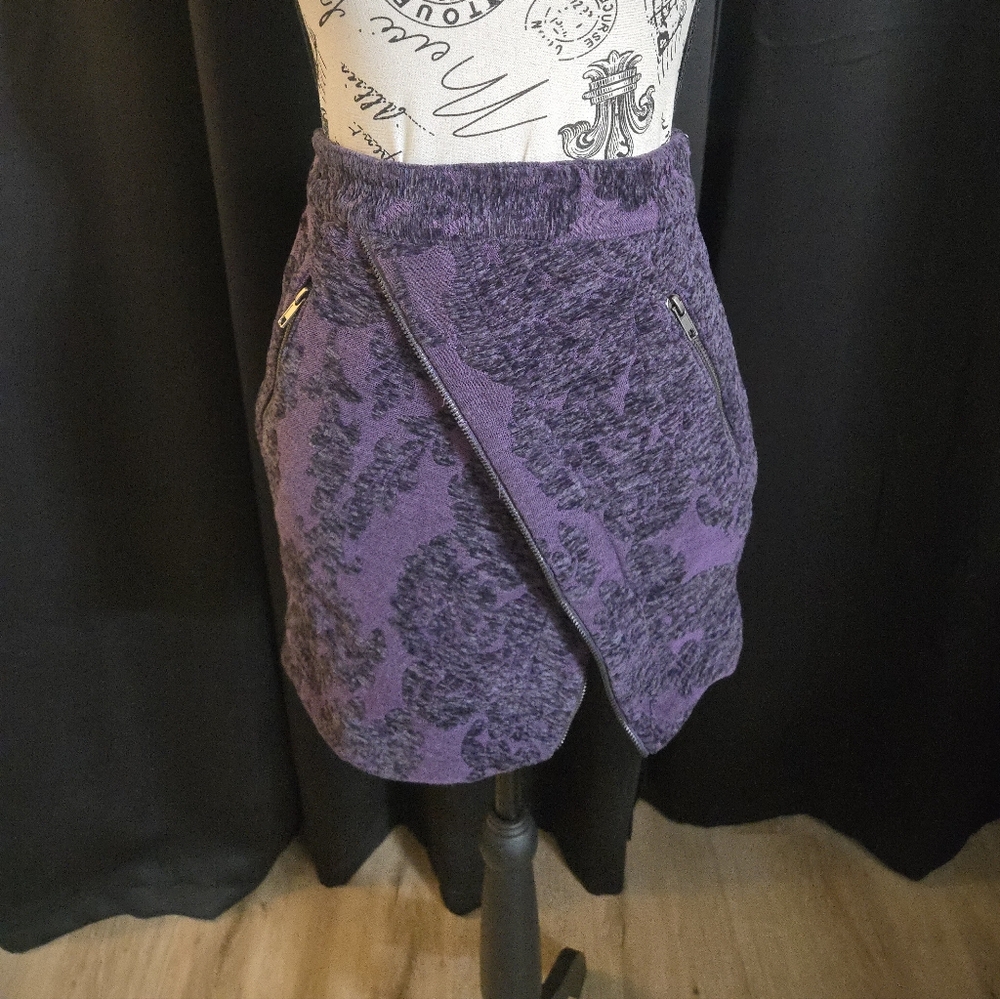 Urban Outfitters Purple Patterned Mini Skirt